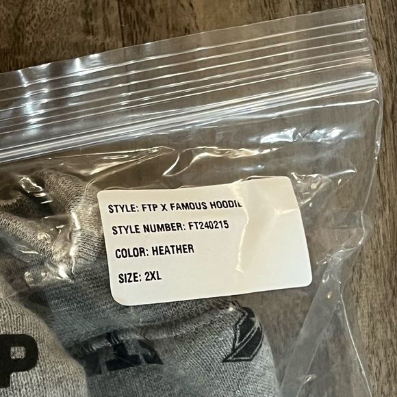💥SOLD💥FTP x Famous All Over Logo Zip Up Hoodie Heather Gray | Size XXL - Picture 3 of 4